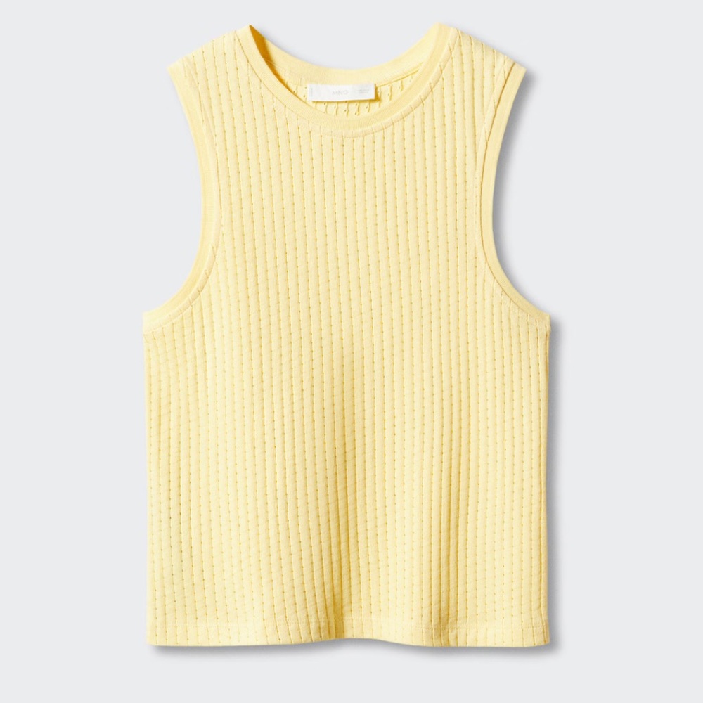 Mango Light Yellow Knit Top